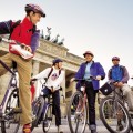 By Berlin's Brandenburg Gate.