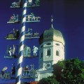 Kirchturm Erling with maypole