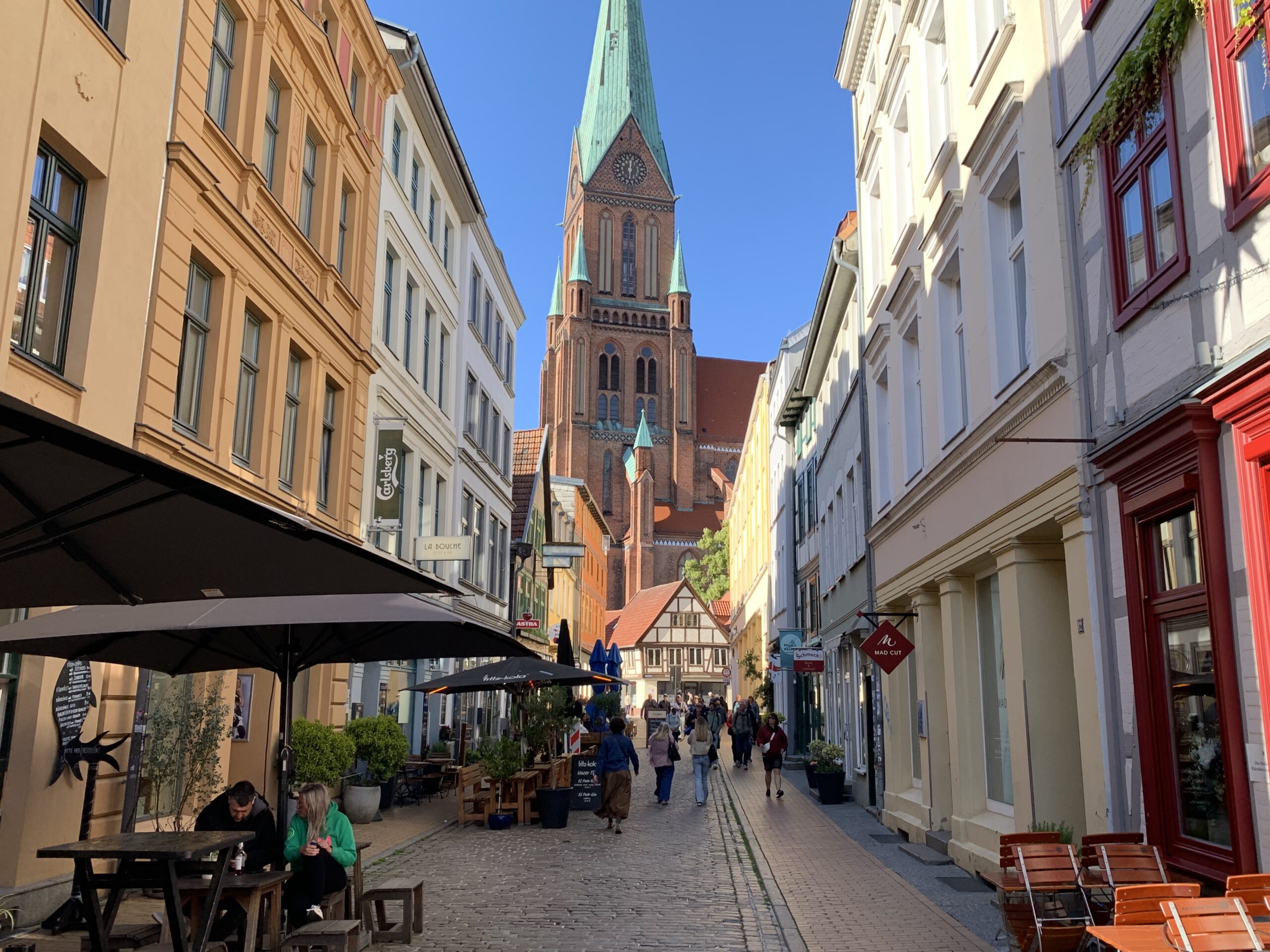 Downtown Schwerin is a laid back place